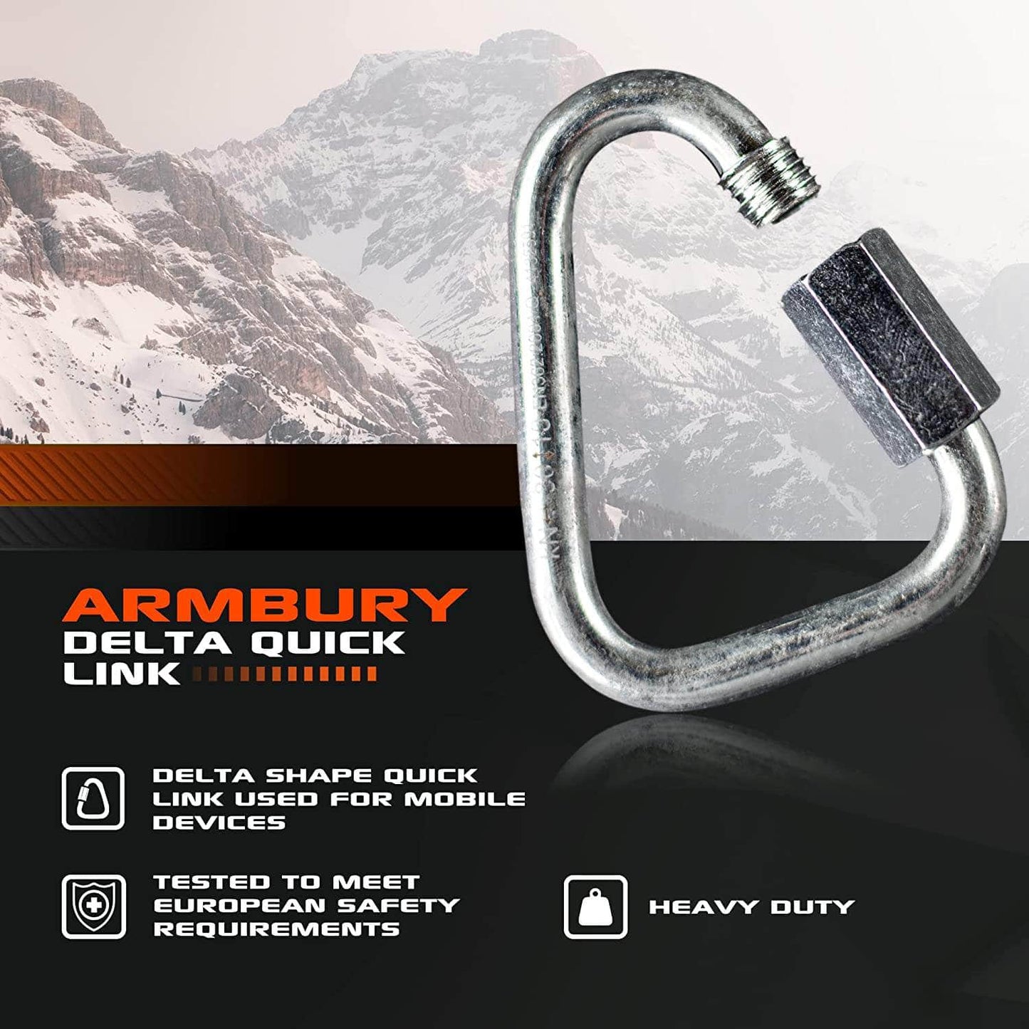 10mm / Silver / Delta ARM-QLSD-10mm RopeHub Climbing Gear