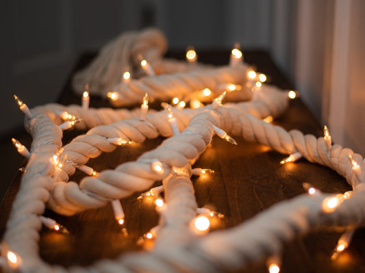 cotton lighted rope garland