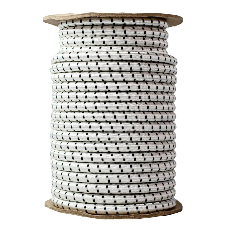 1/2 in / 100 ft - Spool / White w Black Tracer SKPPSC-12x100-WhiteBT RopeHub Shock Cord