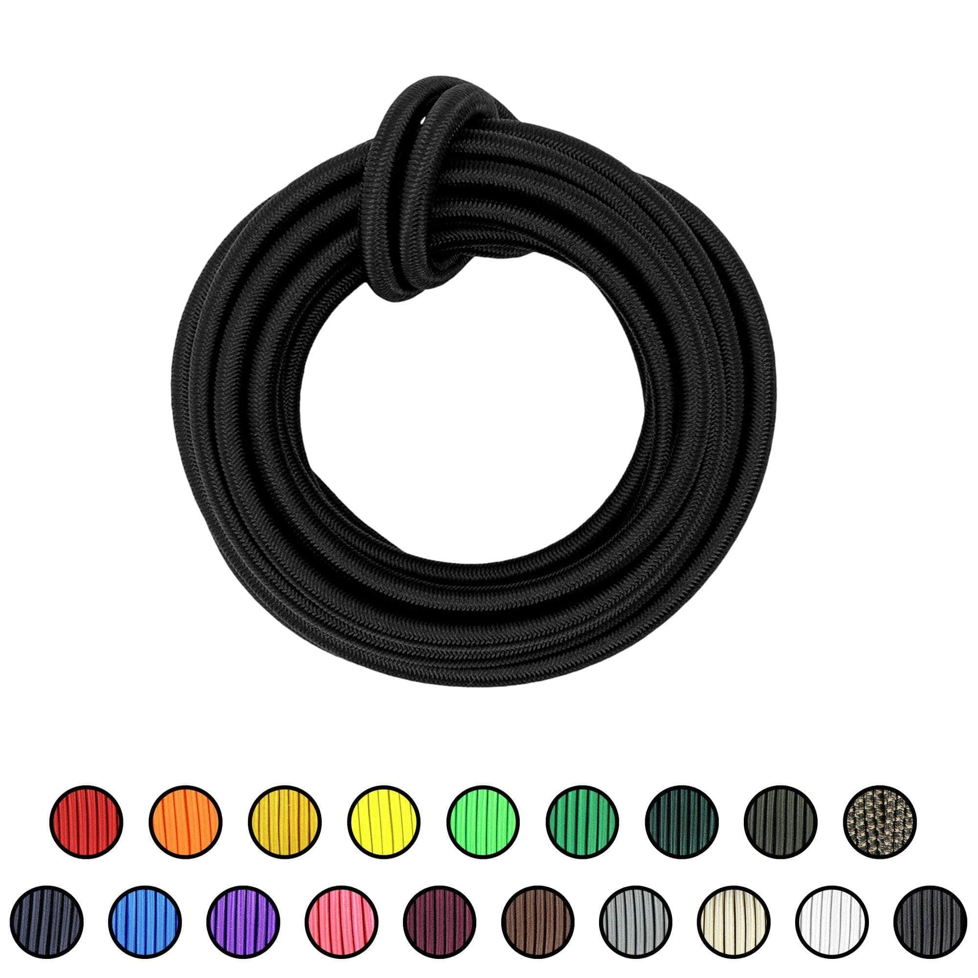 1/4" x 10ft / Black SKSC1/4-10ft-Black RopeHub Shock Cord