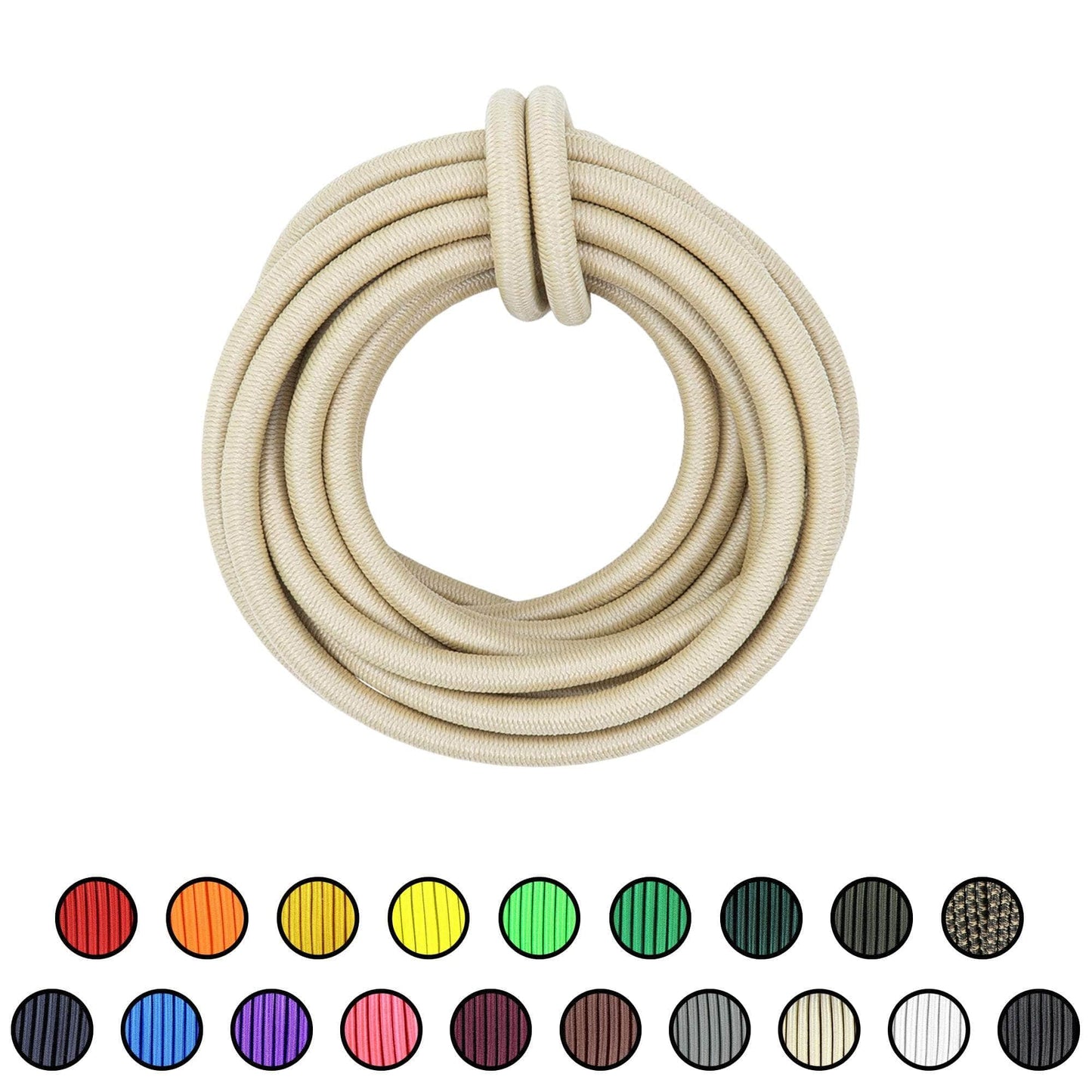 1/4" x 10ft / Tan SKSC1/4-10ft-Tan RopeHub Shock Cord