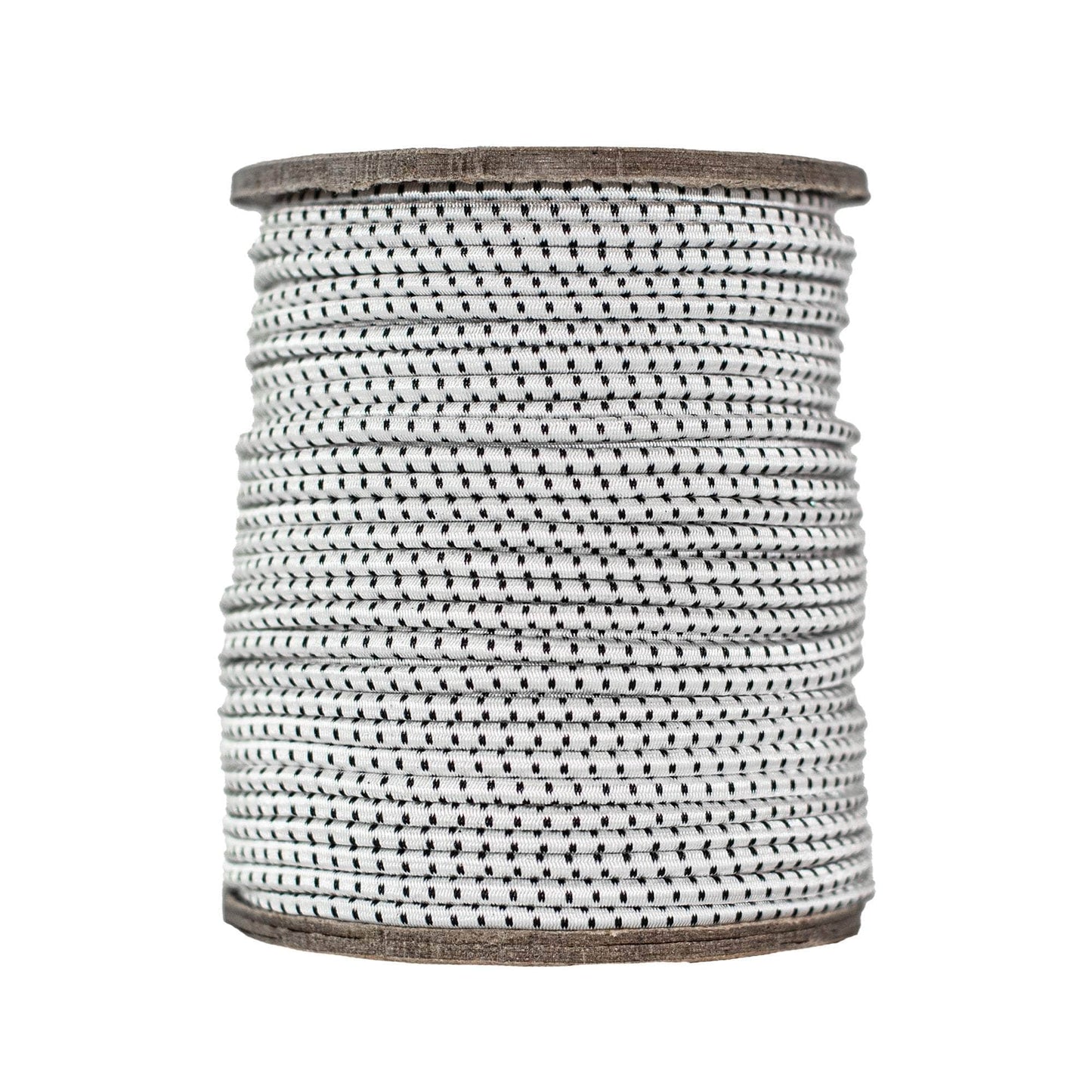 1/8 in / 100 ft - Coil / White w Black Tracer SKPPSC-18x100-WhiteBT RopeHub Shock Cord