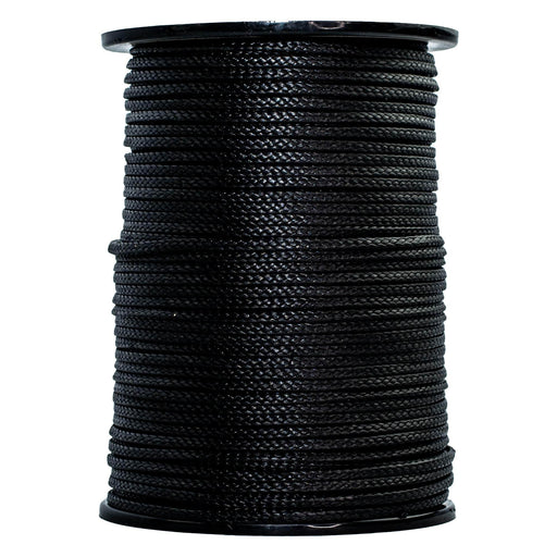 1/8 in (3mm) / 600 ft / Black SK-AMB-Black-18x600 RopeHub Hollow Braid Rope