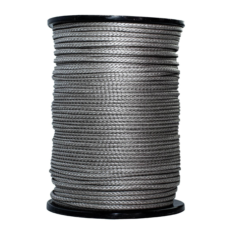 1/8 in (3mm) / 600 ft / Silver SK-AMB-Silver-18x600 RopeHub Hollow Braid Rope
