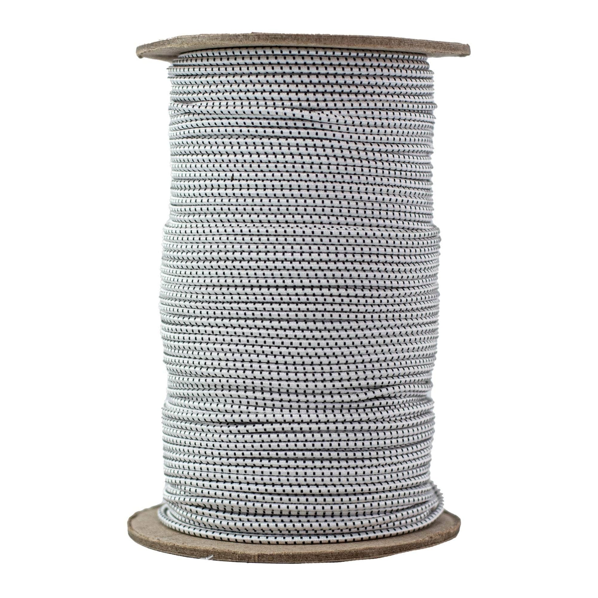1/8 in / 500 ft - Spool / White w Black Tracer SKPPSC-18x500-WhiteBT RopeHub Shock Cord