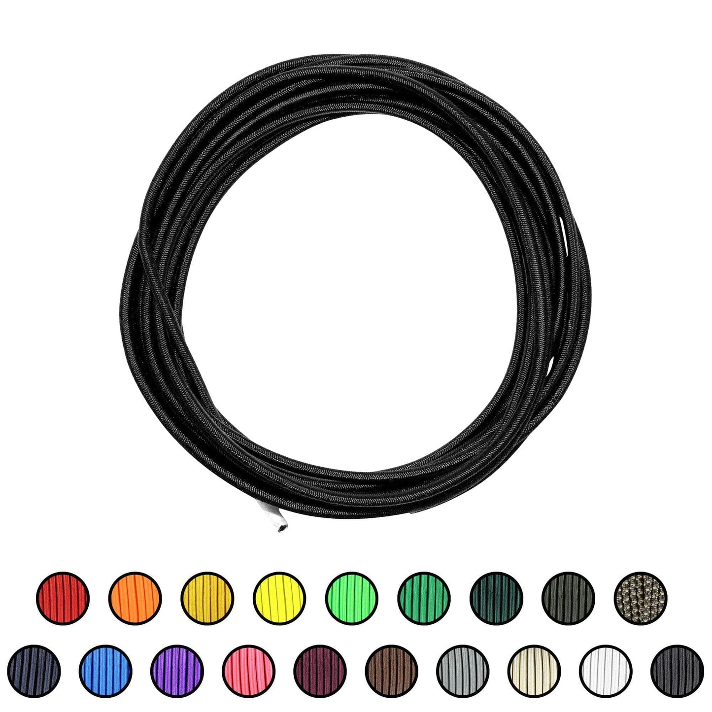 1/8" x 10ft / Black SKSC1/8-10ft-Black RopeHub Shock Cord