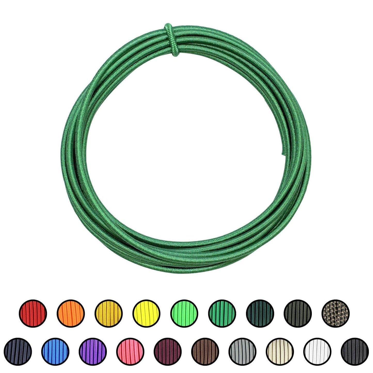 1/8" x 10ft / Kelly Green SKSC1/8-10ft-KellyGreen RopeHub Shock Cord
