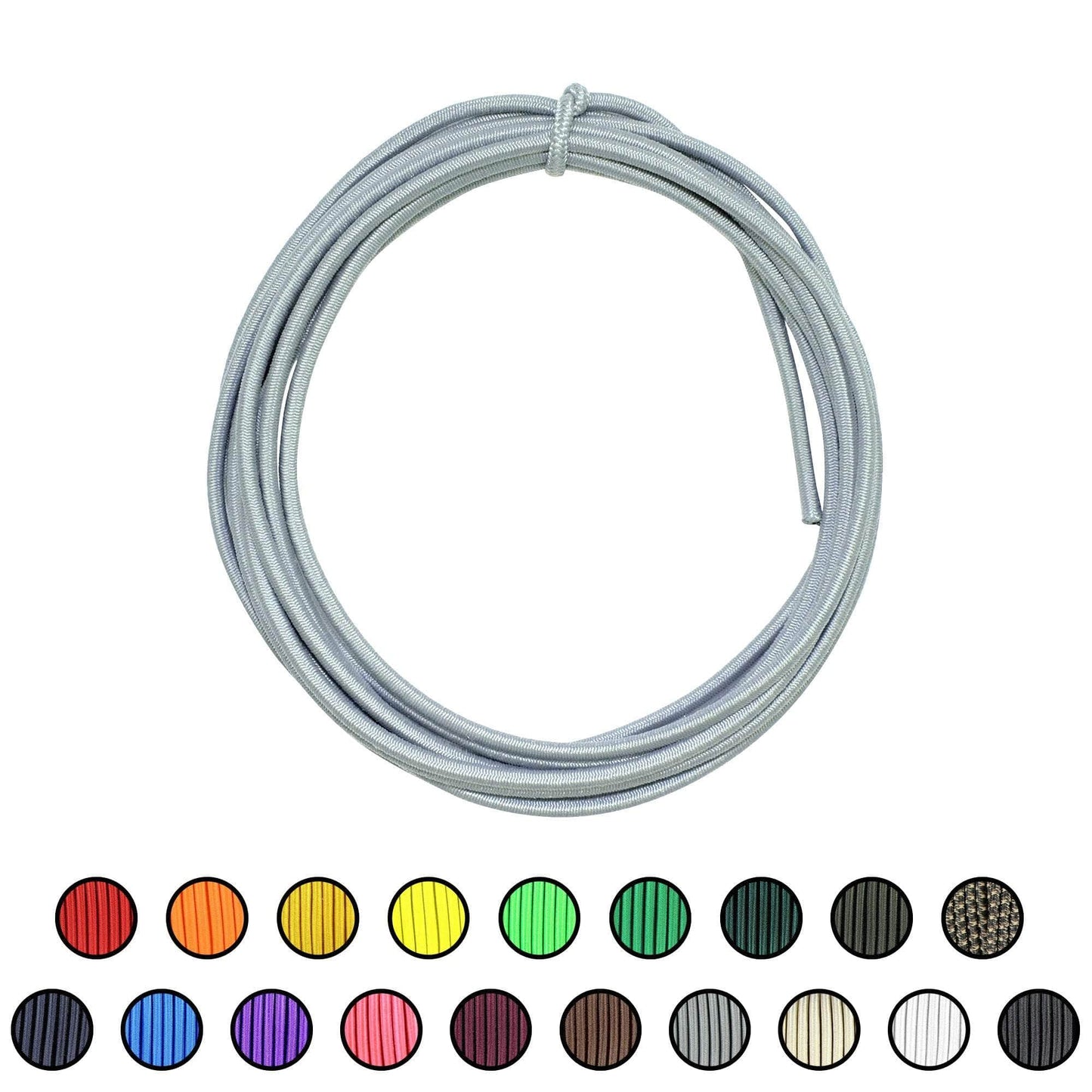 1/8" x 10ft / Silver SKSC1/8-10ft-Silver RopeHub Shock Cord