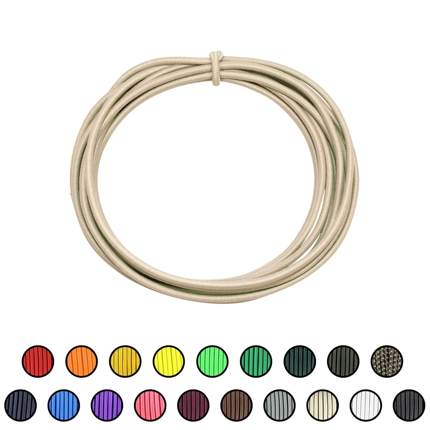 1/8" x 10ft / Tan SKSC1/8-10ft-Tan RopeHub Shock Cord