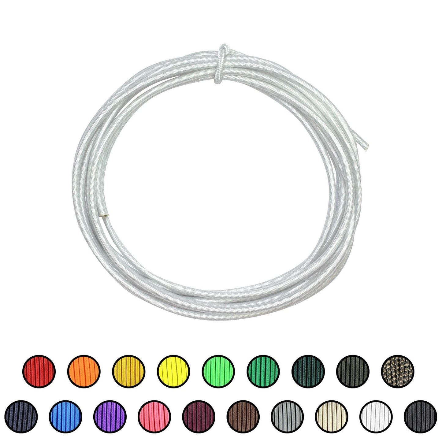 1/8" x 10ft / White SKSC1/8-10ft-White RopeHub Shock Cord
