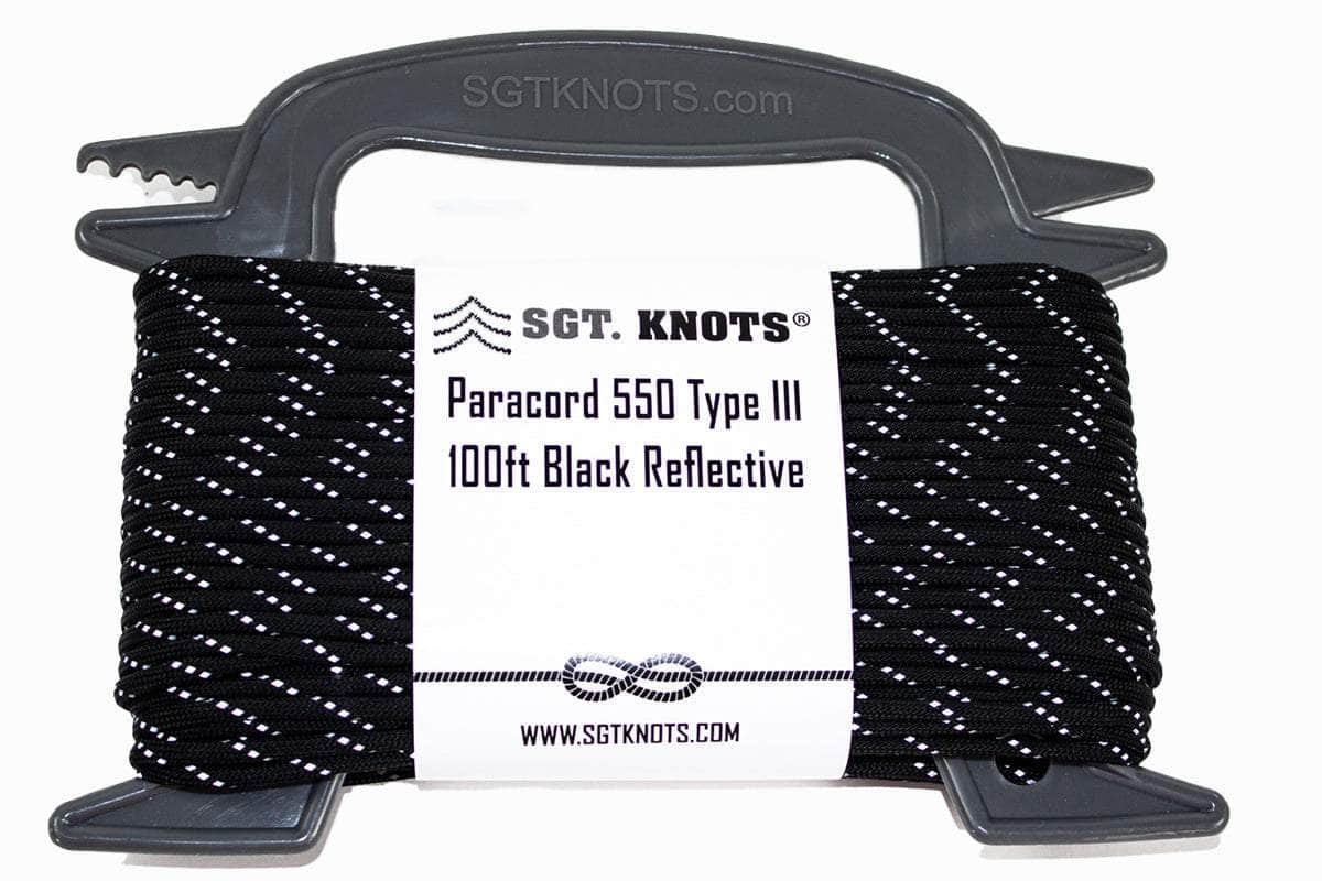 100ft / Black SKPC-100ft-Black-Reflective RopeHub Paracord