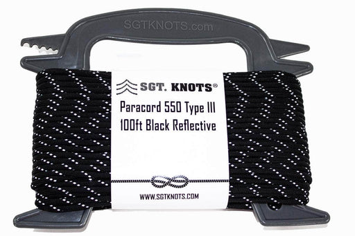 100ft / Black SKPC-100ft-Black-Reflective RopeHub Paracord