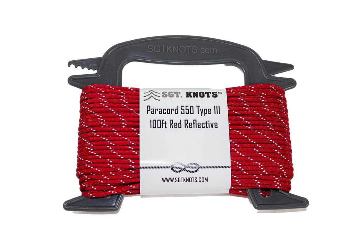 100ft / Red SKPC-100ft-Red-Reflective RopeHub Paracord