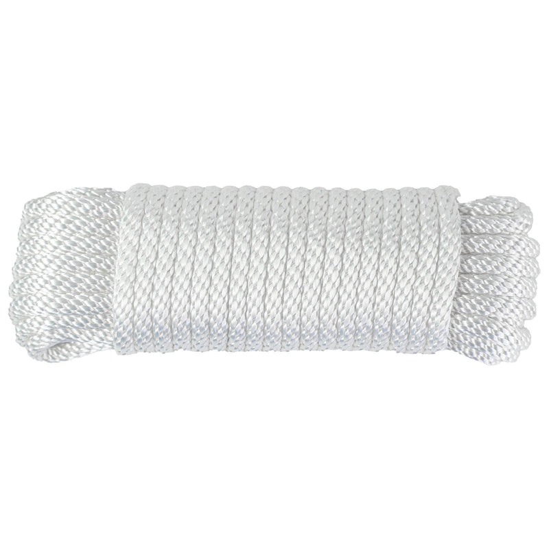 (#12) 3/8 in / 50 ft / White SK-SBN-38x50-White RopeHub Solid Braid Rope