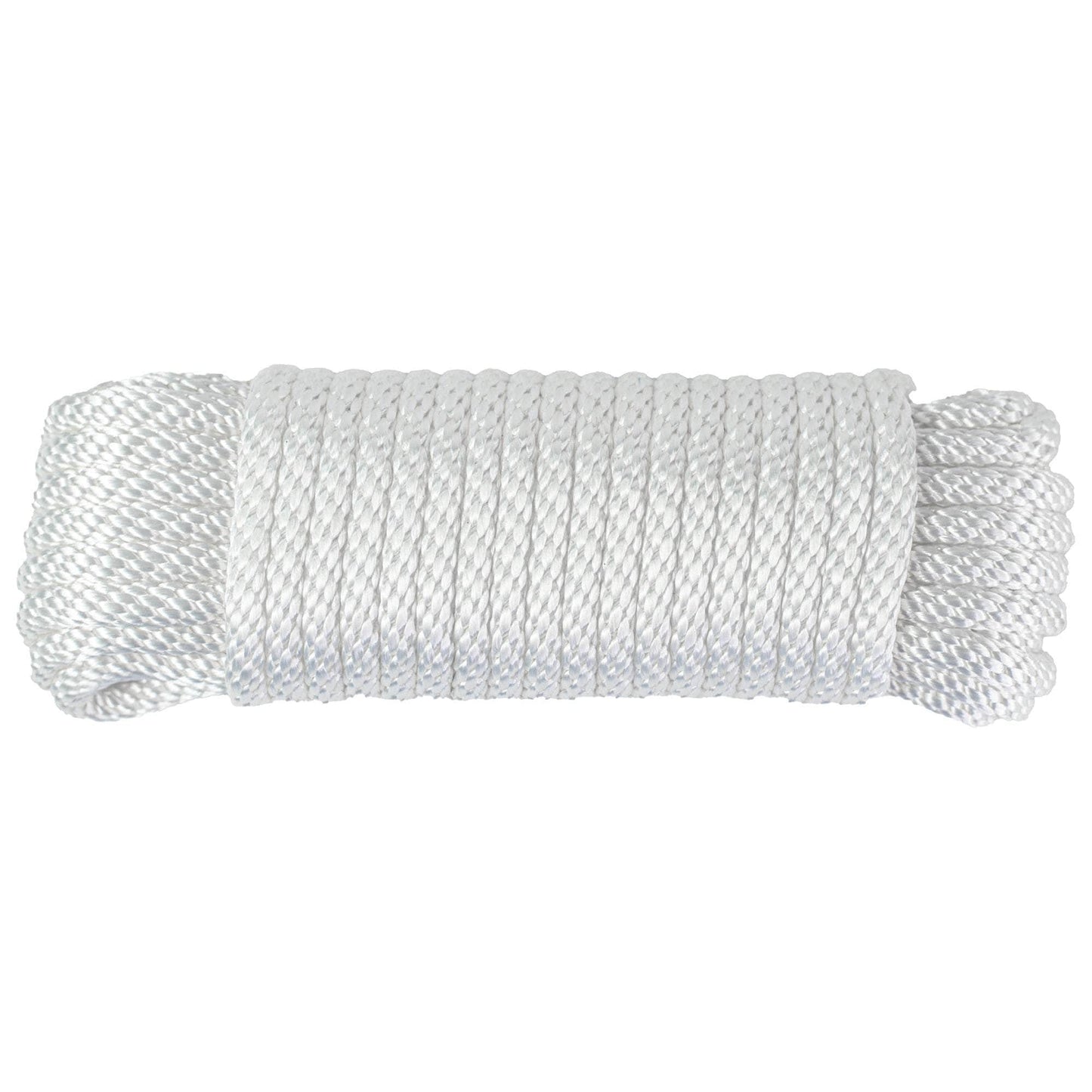 (#12) 3/8 in / 50 ft / White SK-SBP-38x50-White RopeHub Solid Braid Rope