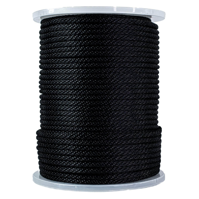 (#12) 3/8 in / 500 ft / Black SK-SBP-38x500-Black RopeHub Solid Braid Rope
