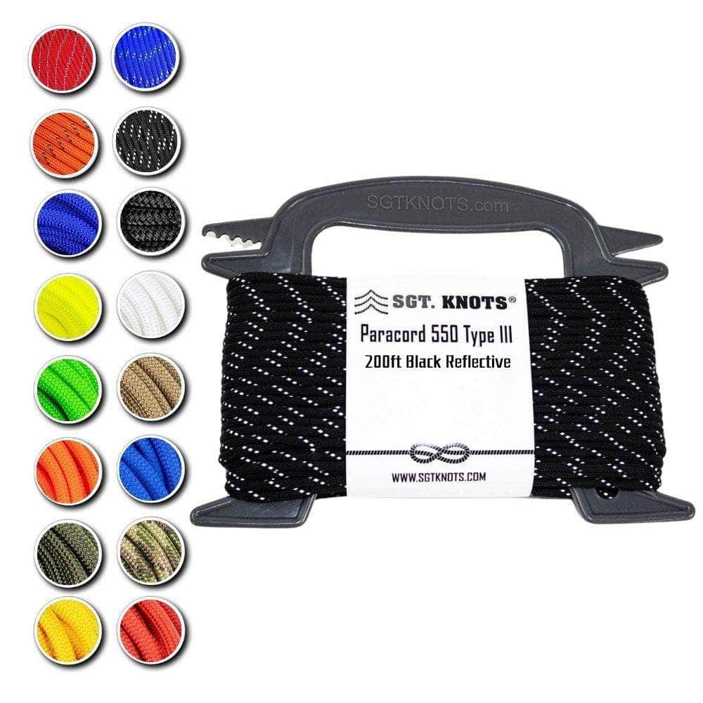 200ft / Black SKPC-200ft-Black-Reflective RopeHub Paracord