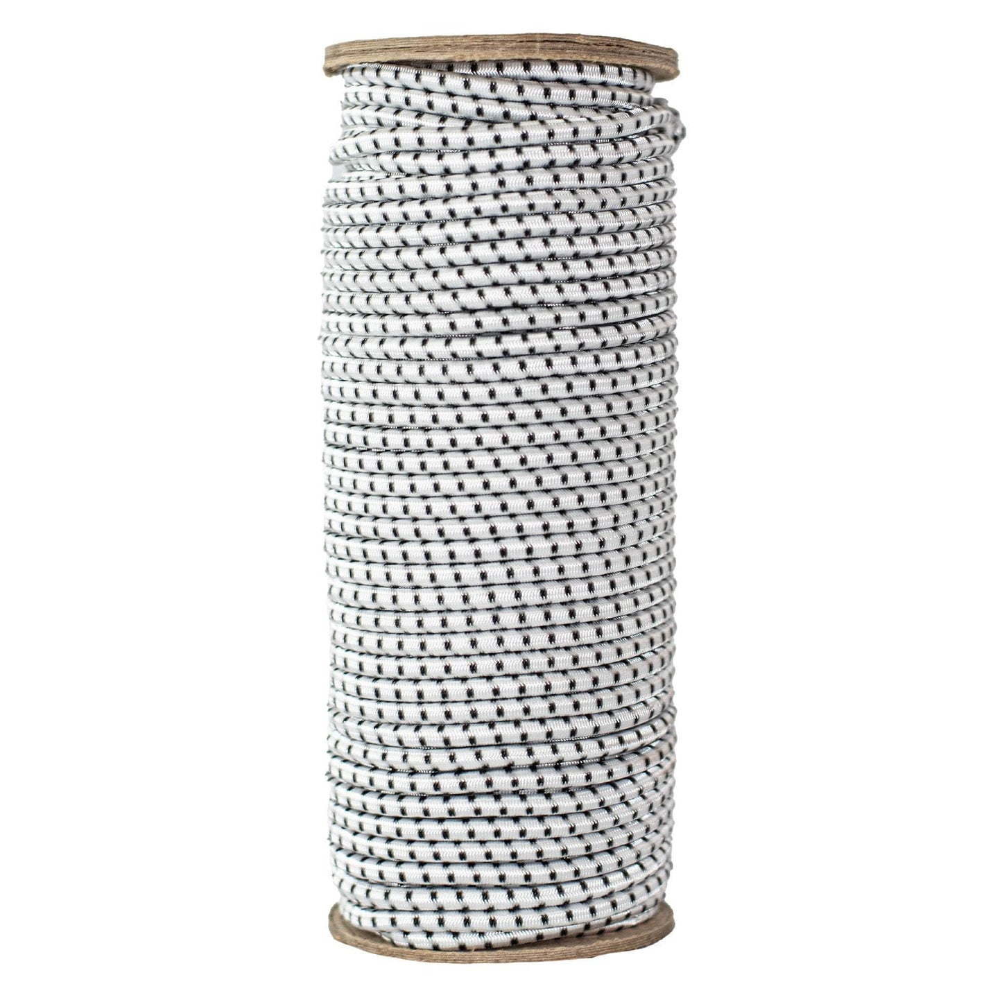 3/16 in / 100 ft - Coil / White w Black Tracer SKPPSC-316x100-WhiteBT RopeHub Shock Cord