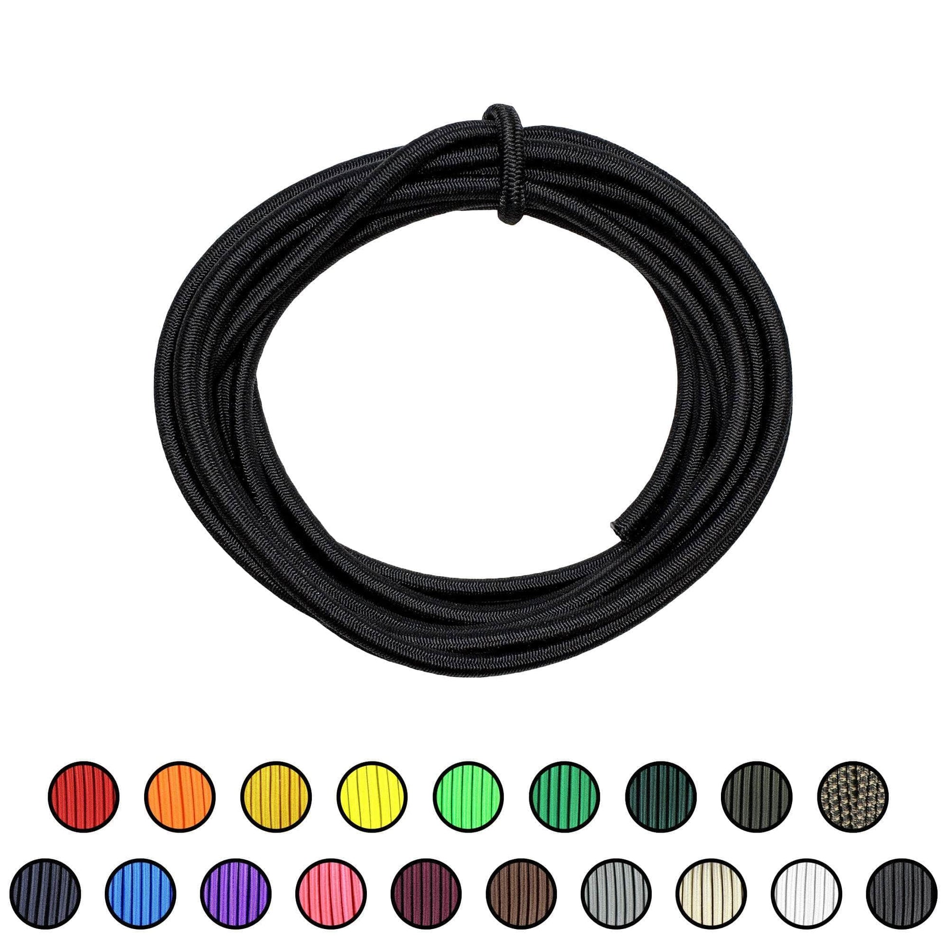3/16" x 10ft / Black SKSC3/16-10ft-Black RopeHub Shock Cord