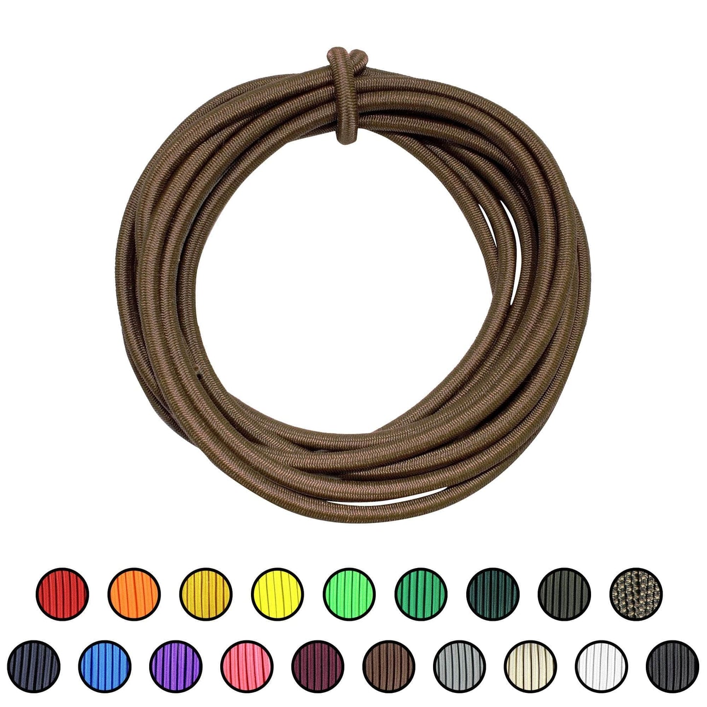 3/16" x 10ft / Brown SKSC3/16-10ft-Brown RopeHub Shock Cord