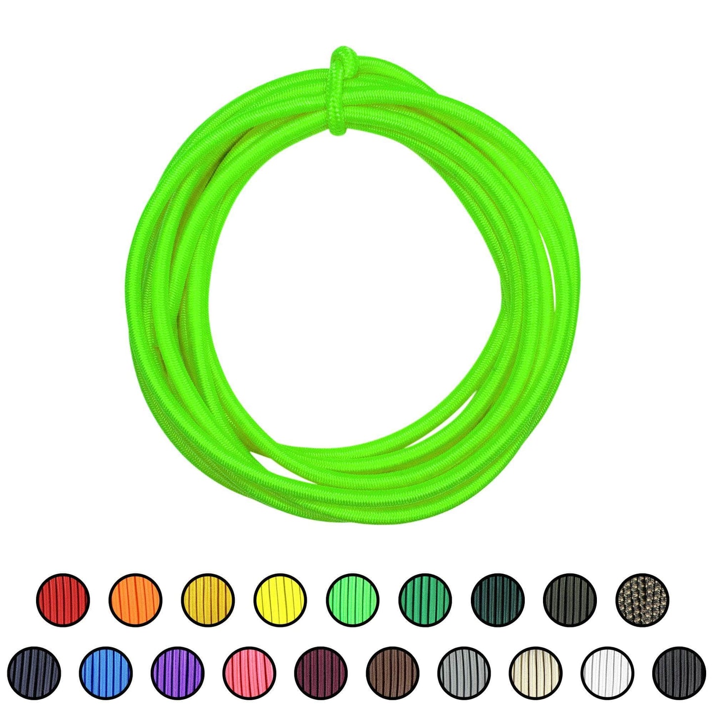 3/16" x 10ft / Neon Green SKSC3/16-10ft-NeonGreen RopeHub Shock Cord