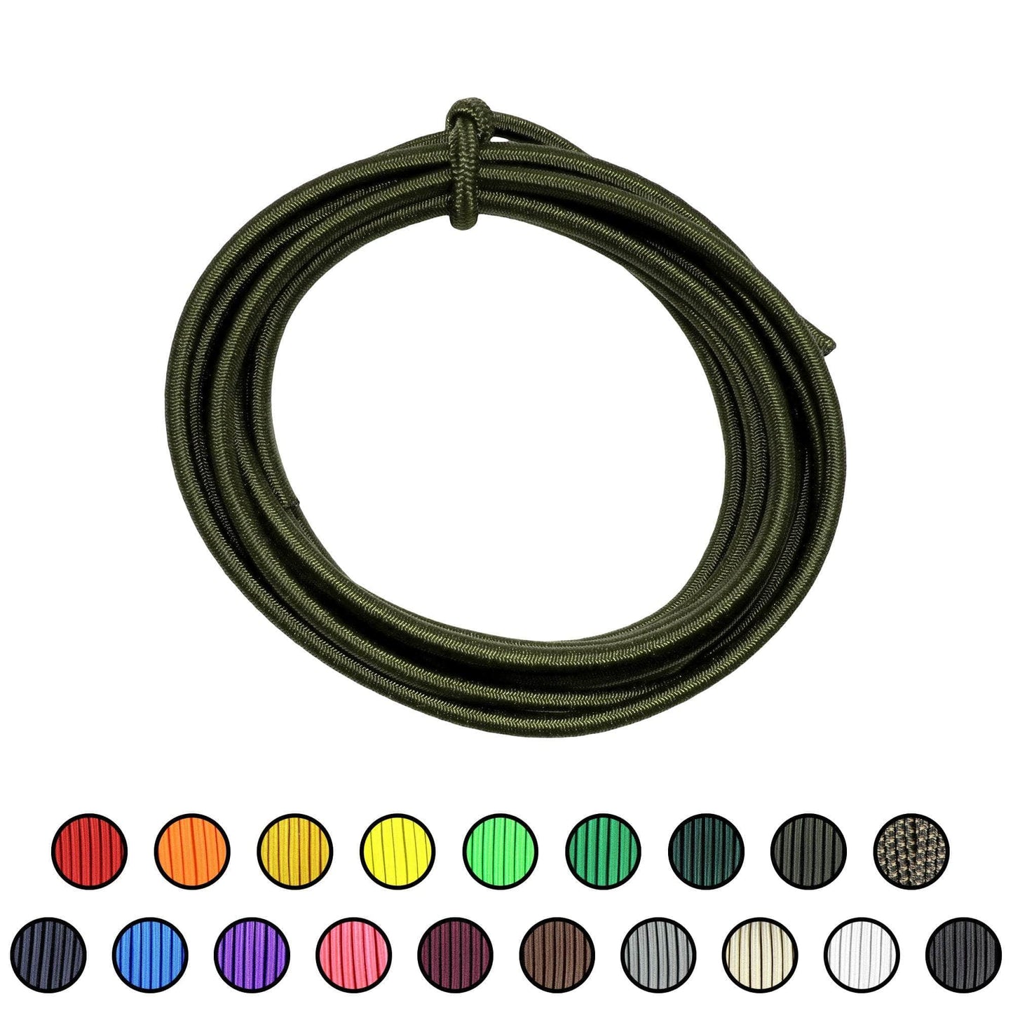 3/16" x 10ft / OD Green SKSC3/16-10ft-ODGreen RopeHub Shock Cord