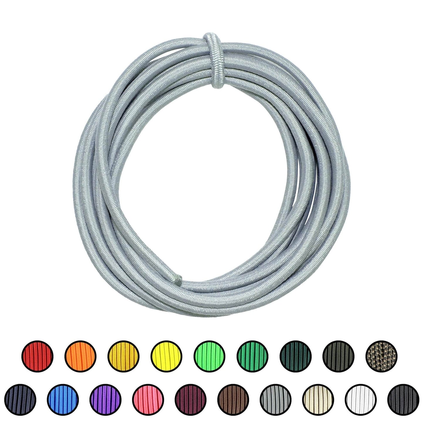 3/16" x 10ft / Silver SKSC3/16-10ft-Silver RopeHub Shock Cord