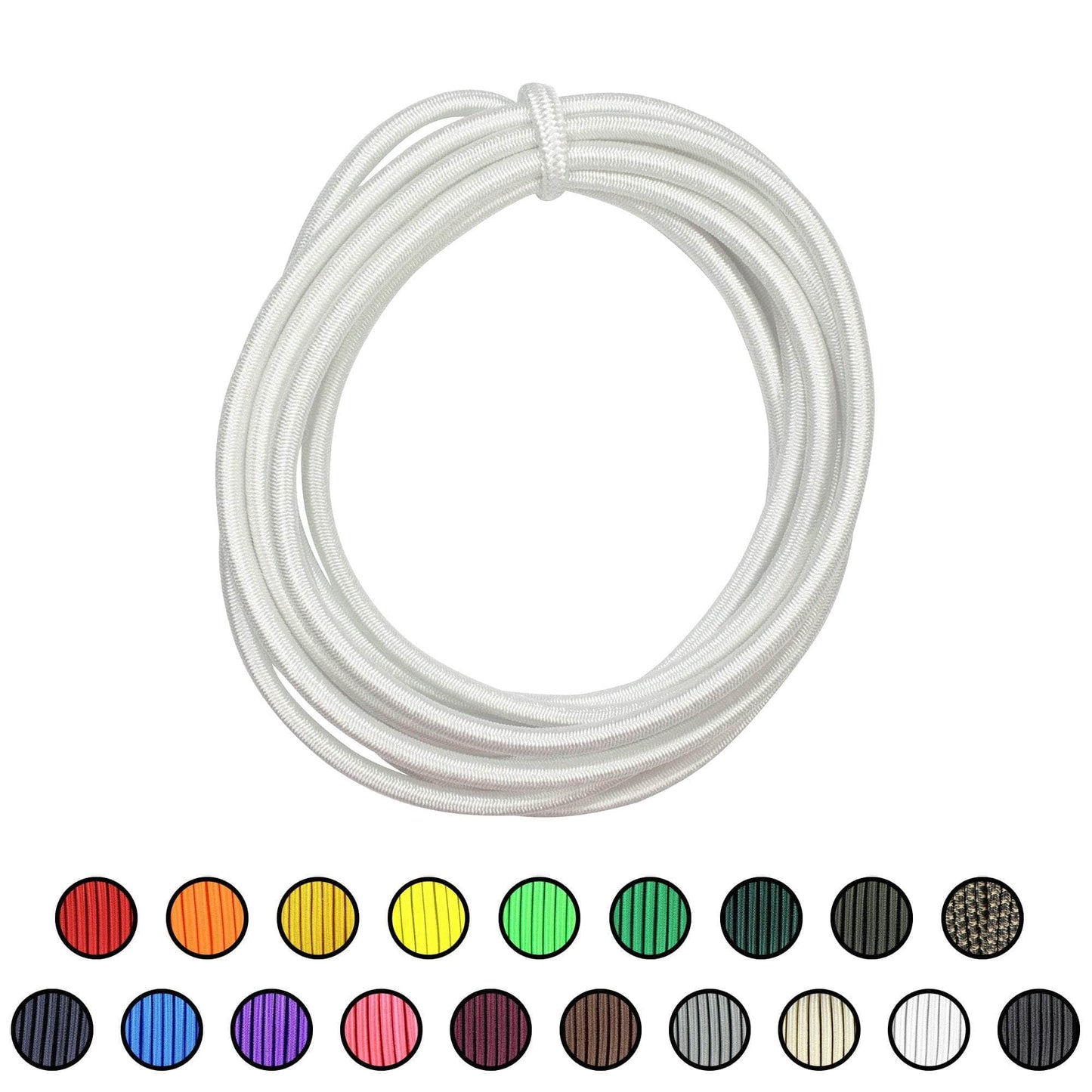 3/16" x 10ft / White SKSC3/16-10ft-White RopeHub Shock Cord