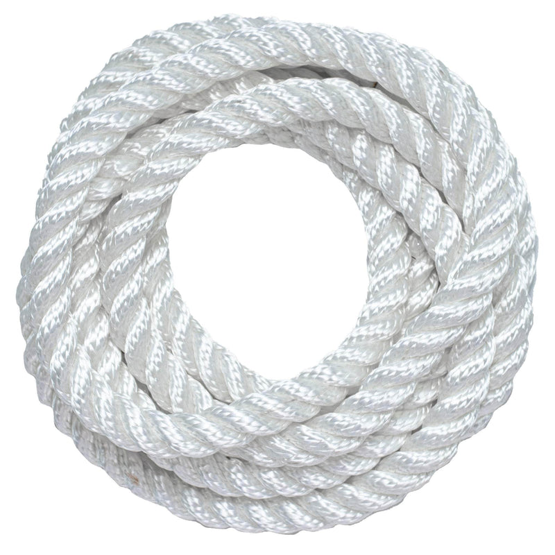 3/4 in / 10 ft / White SK-TP-34x10ft-White RopeHub Twisted Rope