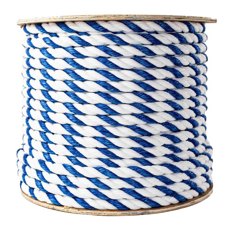 3/4 in / 300 ft / Blue / White SK-PPR-3-4x300ft-BlueWhite RopeHub Twisted Rope
