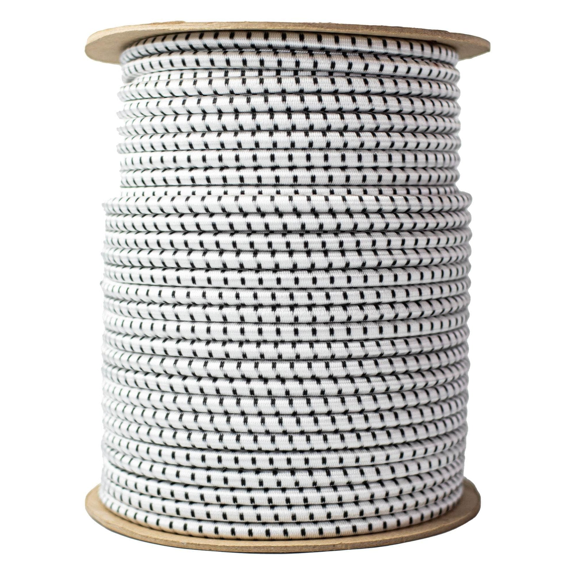 3/8 in / 500 ft - Spool / White w Black Tracer SKPPSC-38x500-WhiteBT RopeHub Shock Cord