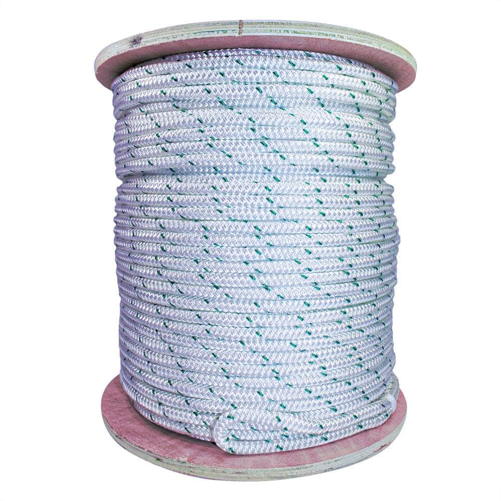 3/8 in / 600 ft / White (May or May Not Include Green Tracer) SK-DBPR-38x600 RopeHub Double Braid Rope