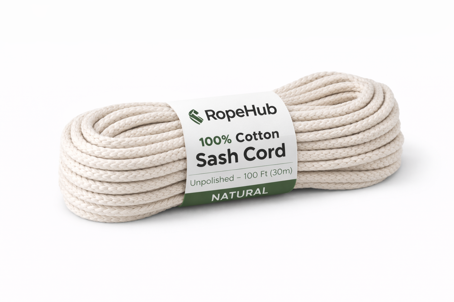Cotton Sash Cord Natural White, Window Sash Replacement, Clotheslines, Theater, All-Purpose Rope