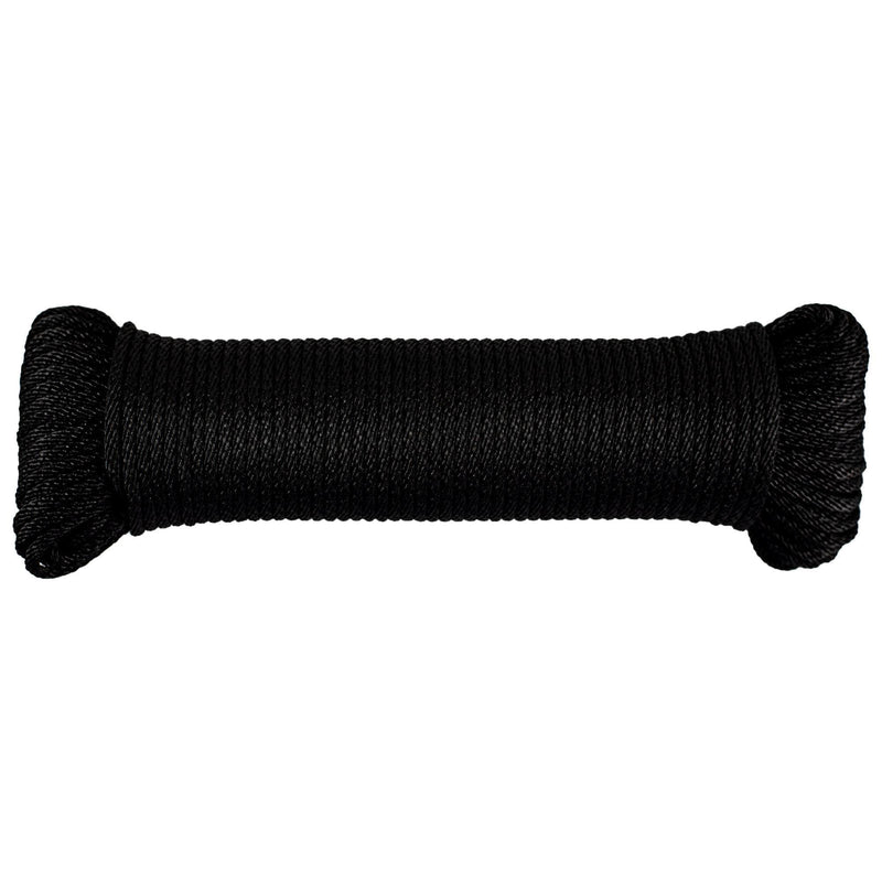 (#4) 1/8 in / 100 ft / Black SK-SBP-18x100-Black RopeHub Solid Braid Rope