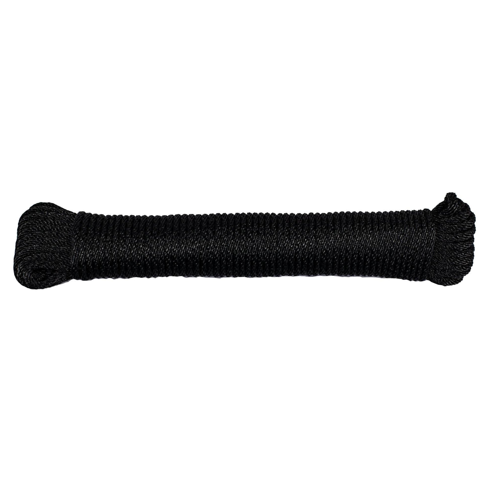 (#4) 1/8 in / 50 ft / Black SK-SBP-18x50-Black RopeHub Solid Braid Rope