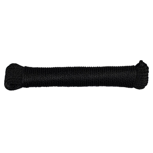 (#4) 1/8 in / 50 ft / Black SK-SBP-18x50-Black RopeHub Solid Braid Rope