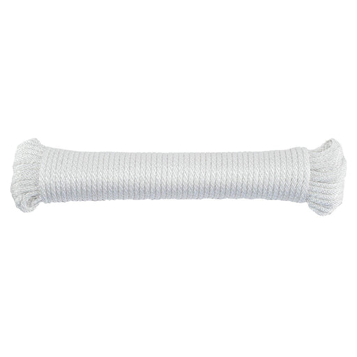 (#4) 1/8 in / 50 ft / White SK-SBP-18x50-White RopeHub Solid Braid Rope
