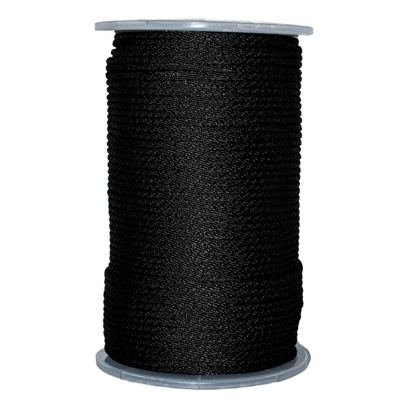 (#5) 5/32 in / 500 ft / Black SK-SBP-532x500-Black RopeHub Solid Braid Rope