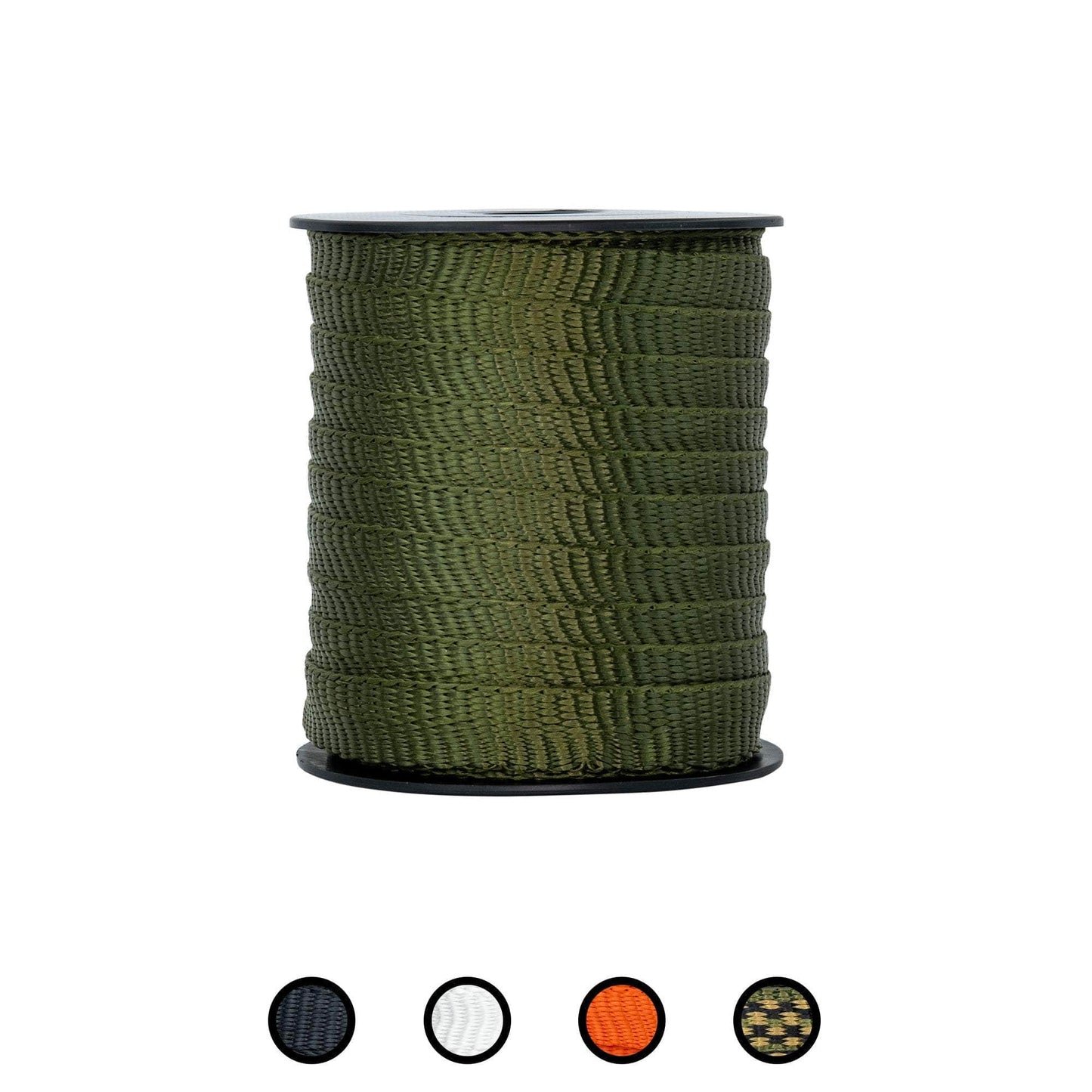 5/8 in / 100 ft / Olive Green SK-Flat-58x100-Olive RopeHub Webbing