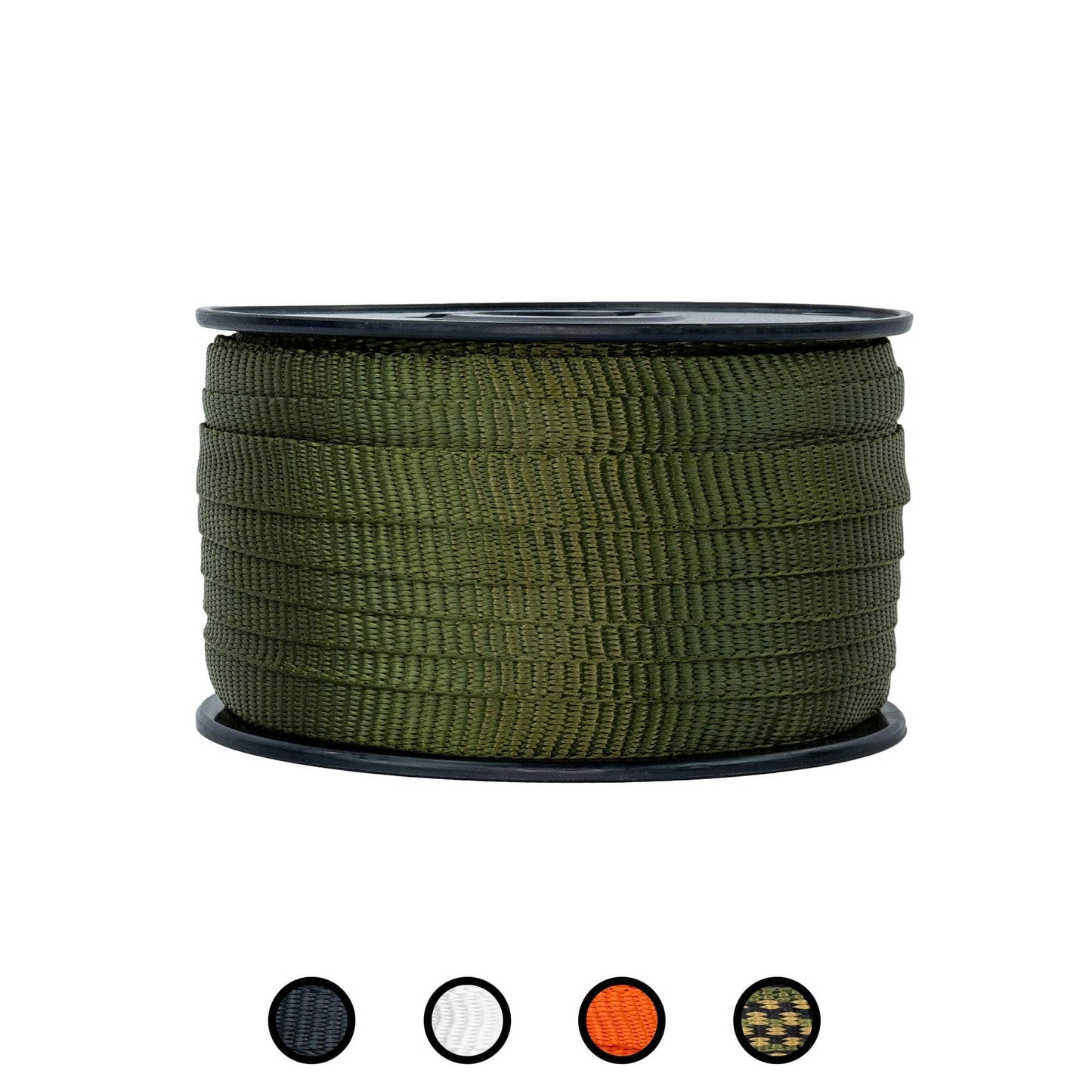5/8 in / 300 ft / Olive Green SK-Flat-58x300-Olive RopeHub Webbing