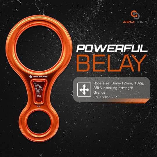 ARM-Belay-Figure8-Orange RopeHub Climbing Gear