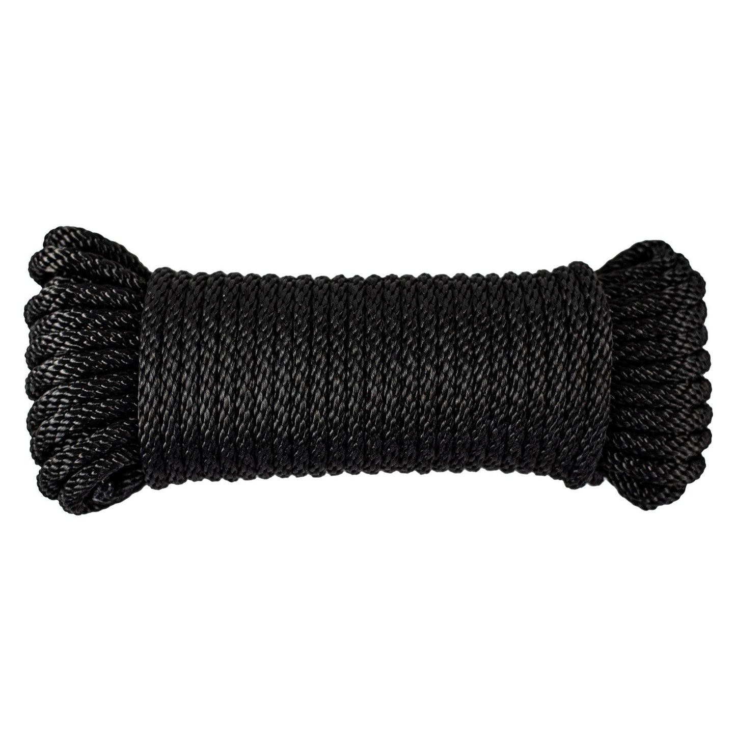 (#6) 3/16 in / 50 ft / Black SK-SBP-316x50-Black RopeHub Solid Braid Rope