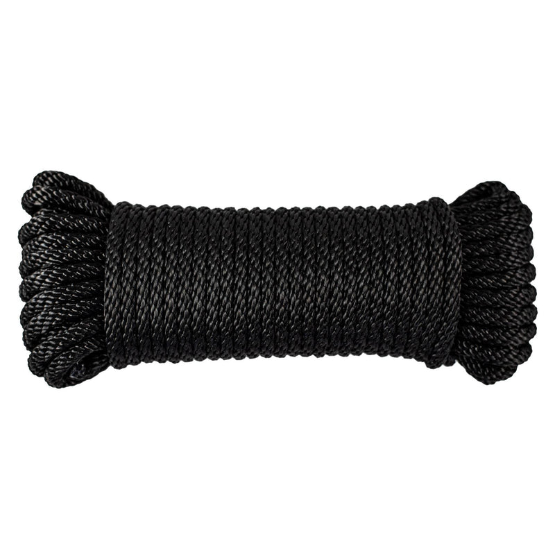 (#6) 3/16 in / 50 ft / Black SK-SBP-316x50-Black RopeHub Solid Braid Rope