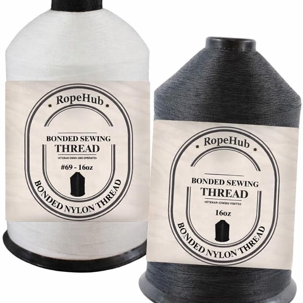 RopeHub #69 Bonded Nylon Sewing Thread - All Purpose, Bonded Nylon Thread for Leather Stitching, Canvas Repair and More