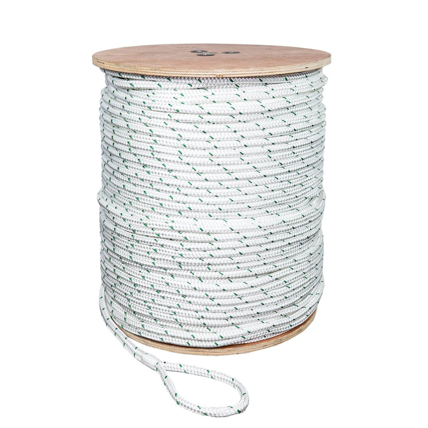7/16 in / 1200 ft / White (May or May Not Include Green Tracer) SK-DBPR-716x1200 RopeHub Double Braid Rope