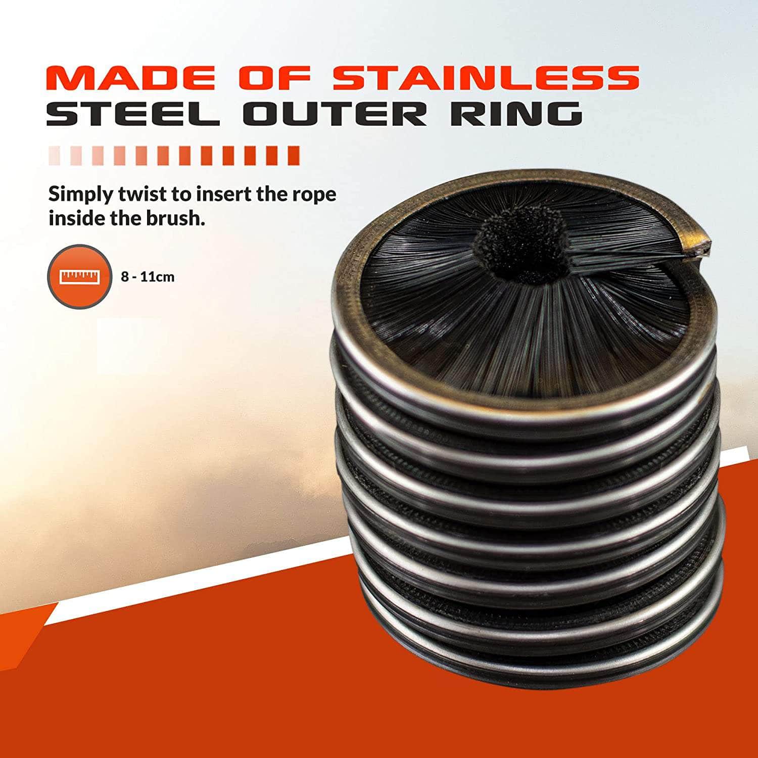 50mm x 50mm / Black ARM-RopeBrush RopeHub Climbing Gear