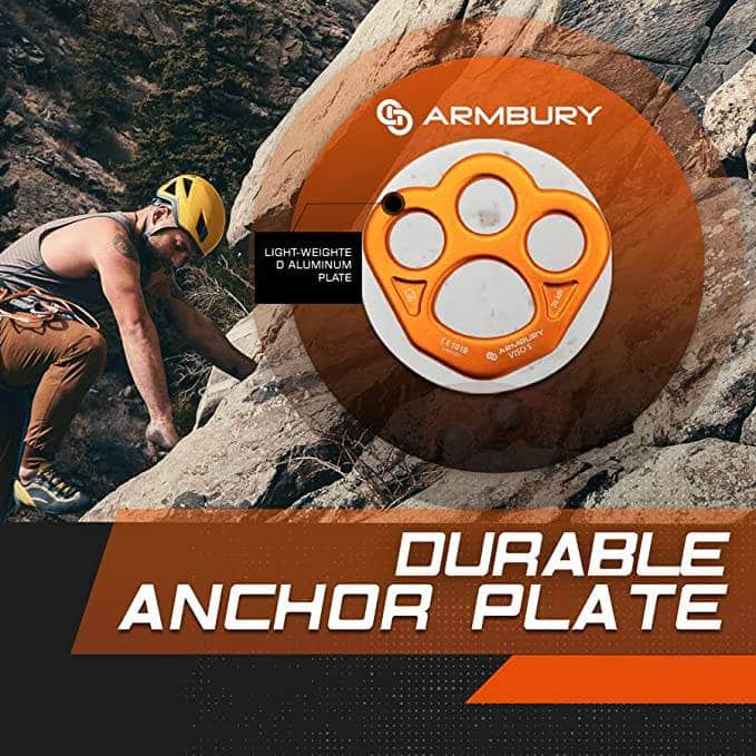 82mm x 88mm / Orange ARM-Rig-SPlate-Orange RopeHub Climbing Gear