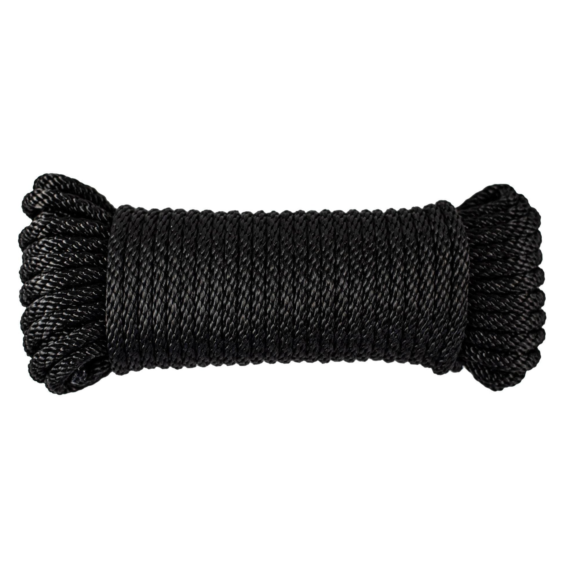 (#8) 1/4 in / 50 ft / Black SK-SBN-14x50-Black RopeHub Solid Braid Rope
