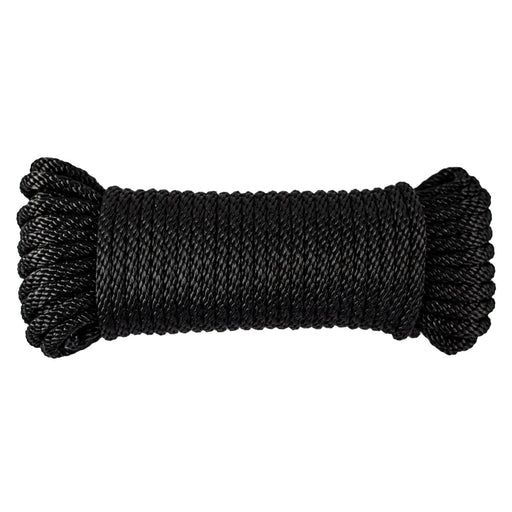 (#8) 1/4 in / 50 ft / Black SK-SBN-14x50-Black RopeHub Solid Braid Rope