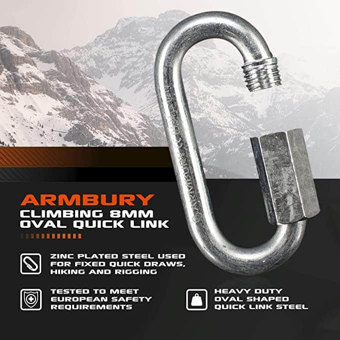 8mm / Silver / Oval 8mm ARM-QLSO-8mm RopeHub Climbing Gear